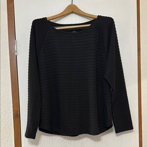 St. John’s Bay Black Long Sleeve Ribbed Women's Top